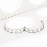 Stainless Steel Bangles Bracelet Rhinestone Stars Charm Bracelet