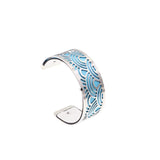 25mm Ocean Wave Reversible Cuff Bracelet with Silver Manchette Femme Jewelry