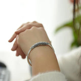 Vintage Silver Chinese Style Cuff Bracelet Thai Silver Jewelry