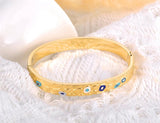 Stainless Steel Gothic Geometric Pattern Bangles Bracelet