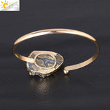 CSJA Purple Quartz Crystal Cuff Bracelet for Women