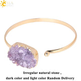 CSJA Purple Quartz Crystal Cuff Bracelet for Women