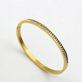 4mm Crystal Bracelet Women Titanium Steel Buckle All-Match Flash Round