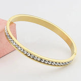 4mm Crystal Bracelet Women Titanium Steel Buckle All-Match Flash Round