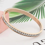 4mm Crystal Bracelet Women Titanium Steel Buckle All-Match Flash Round