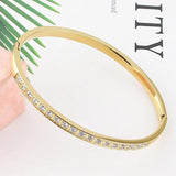 4mm Crystal Bracelet Women Titanium Steel Buckle All-Match Flash Round