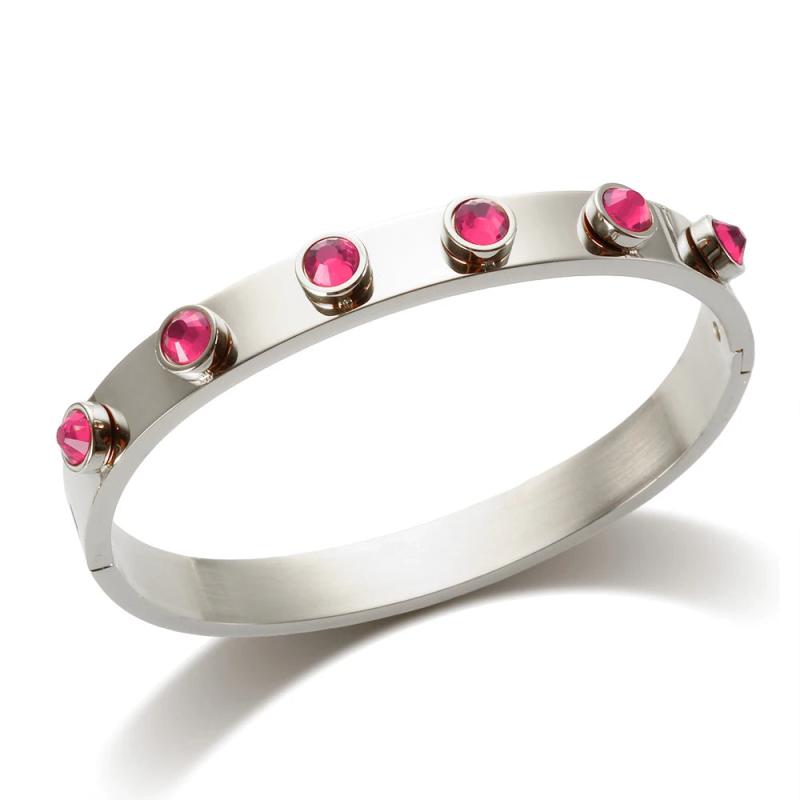 Stainless Steel Crystal Stone Bracelet Bangle for Women