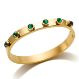 Stainless Steel Crystal Stone Bracelet Bangle for Women