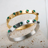 Stainless Steel Crystal Stone Bracelet Bangle for Women