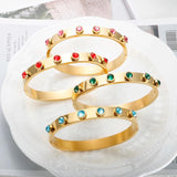 Stainless Steel Crystal Stone Bracelet Bangle for Women