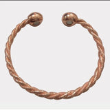 Magnetic Twisted Cuff Bracelet with Healing Copper Charm