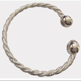 Magnetic Twisted Cuff Bracelet with Healing Copper Charm