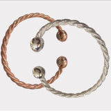 Magnetic Twisted Cuff Bracelet with Healing Copper Charm