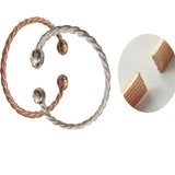 Magnetic Twisted Cuff Bracelet with Healing Copper Charm