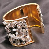 Ethnic Style Rhinestone Bracelet Natural Stone Cuff