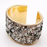 Ethnic Style Rhinestone Bracelet Natural Stone Cuff