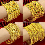 Indian 24K Plated Bangles Bracelet Arabic Women Copper Jewelry