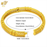Indian 24K Plated Bangles Bracelet Arabic Women Copper Jewelry