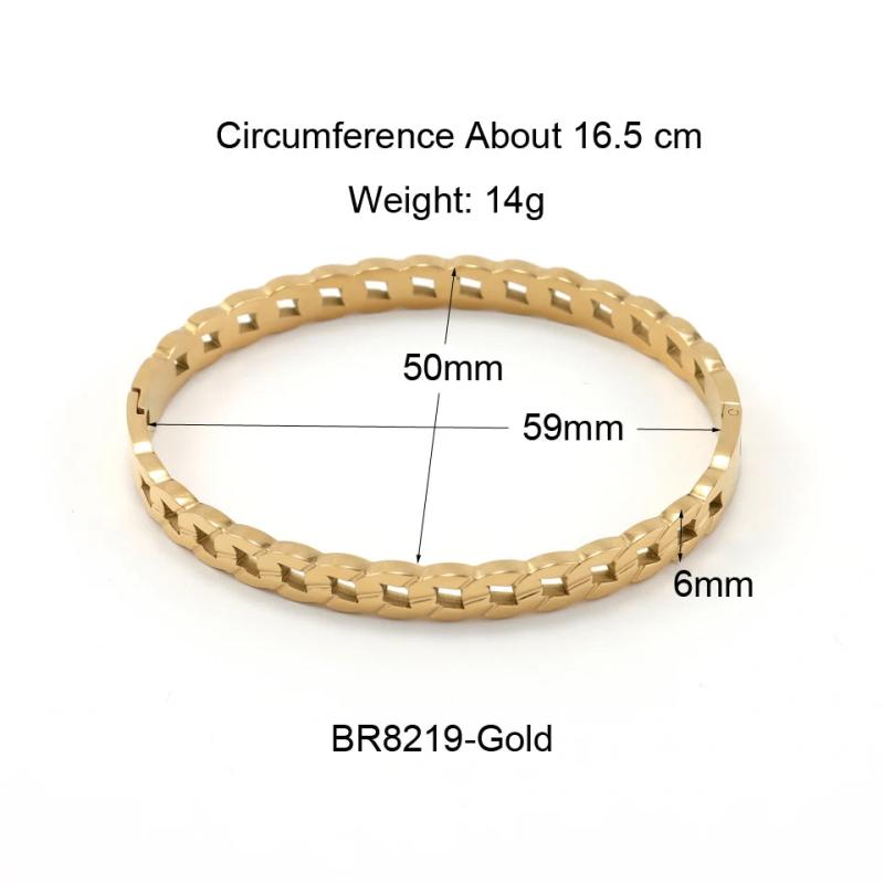 Stainless Steel Chain Shape Bangles 6mm Width
