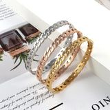 Stainless Steel Chain Shape Bangles 6mm Width