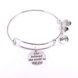5pcs Silver Bracelet Set with Love Hope Faith Charm Bracelets