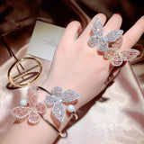 Pink Cubic Zircon Butterfly Bracelet for Women