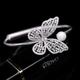 Pink Cubic Zircon Butterfly Bracelet for Women