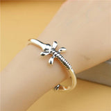 Anslow Dragonfly Bangle Bracelet Silver Plated Femme Jewelry
