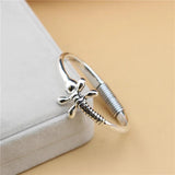 Anslow Dragonfly Bangle Bracelet Silver Plated Femme Jewelry