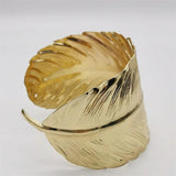 Leaf Plated Cuff Bracelets For Women Gothic Accessories