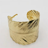 Leaf Plated Cuff Bracelets For Women Gothic Accessories