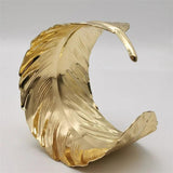 Leaf Plated Cuff Bracelets For Women Gothic Accessories