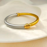 Modern Jewelry Silicone Bracelet Bangles Two Tone Silver For Women