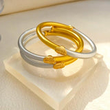 Modern Jewelry Silicone Bracelet Bangles Two Tone Silver For Women