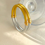 Modern Jewelry Silicone Bracelet Bangles Two Tone Silver For Women