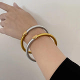 Modern Jewelry Silicone Bracelet Bangles Two Tone Silver For Women