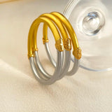 Modern Jewelry Silicone Bracelet Bangles Two Tone Silver For Women