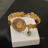 Ottoman Coin Crystal Bangles Lucky Eye Jewelry