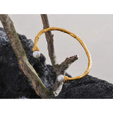316l Stainless Steel Bamboo Cuff Bangle 63mm Pearls Texture Vintage Jewelry