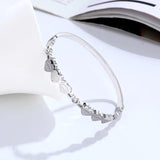 Crystal And 6 Forever Love Peach Heart Bracelets Stainless Steel