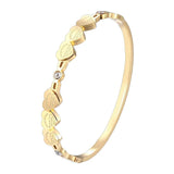 Crystal And 6 Forever Love Peach Heart Bracelets Stainless Steel