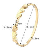 Crystal And 6 Forever Love Peach Heart Bracelets Stainless Steel