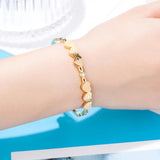 Crystal And 6 Forever Love Peach Heart Bracelets Stainless Steel
