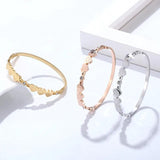 Crystal And 6 Forever Love Peach Heart Bracelets Stainless Steel