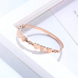 Crystal And 6 Forever Love Peach Heart Bracelets Stainless Steel