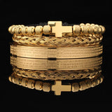 ZG Explosive Stainless Steel Bracelet Roman Alphanumeric Crucifix Text