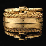 ZG Explosive Stainless Steel Bracelet Roman Alphanumeric Crucifix Text