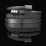 ZG Explosive Stainless Steel Bracelet Roman Alphanumeric Crucifix Text