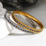 Colorful Cubic Zirconia Bracelet Bangle 18K Plated Jewelry Women