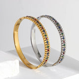 Colorful Cubic Zirconia Bracelet Bangle 18K Plated Jewelry Women